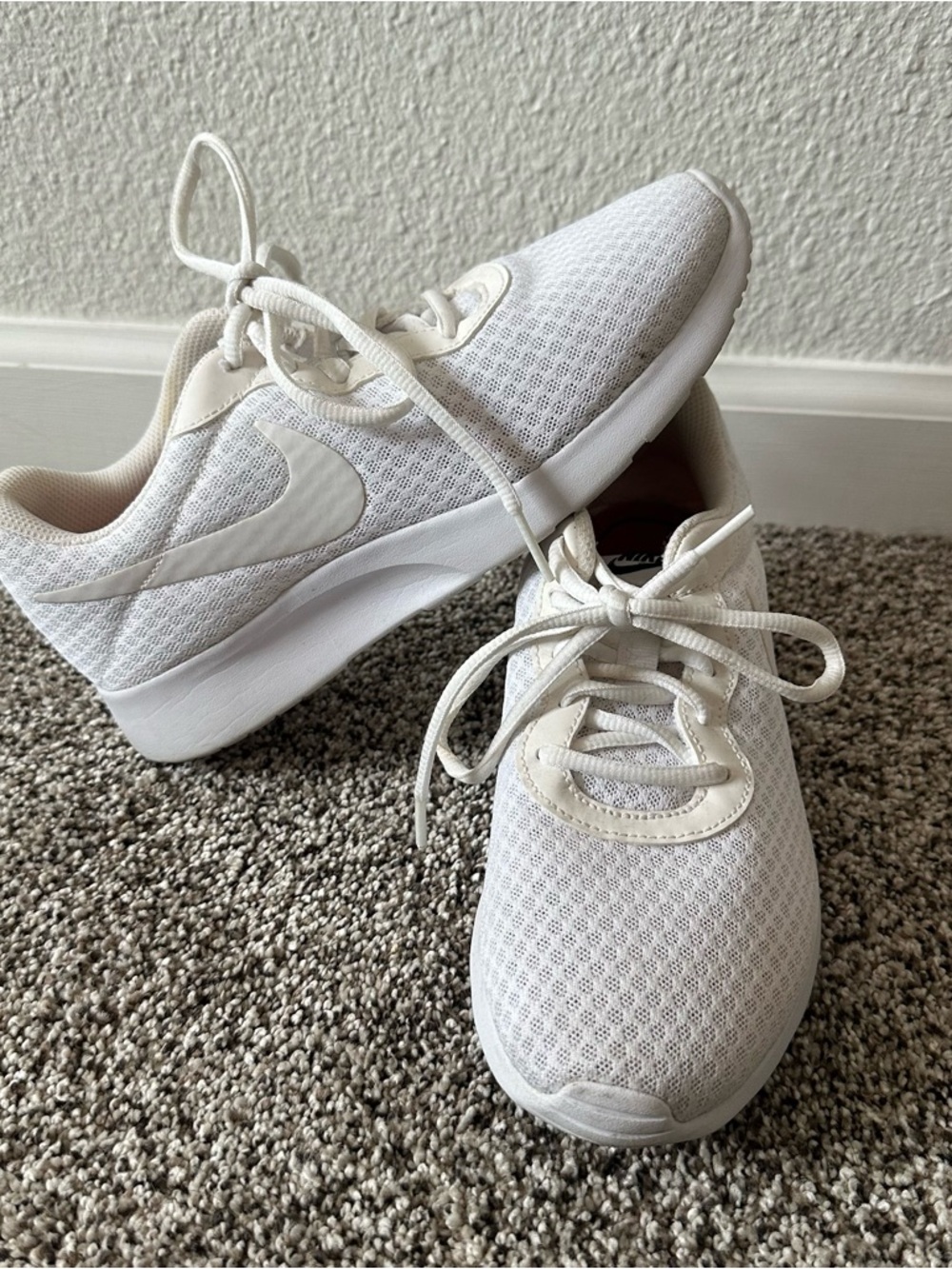 Nike Women’s Tanjun White Athletic Mesh Sneakers